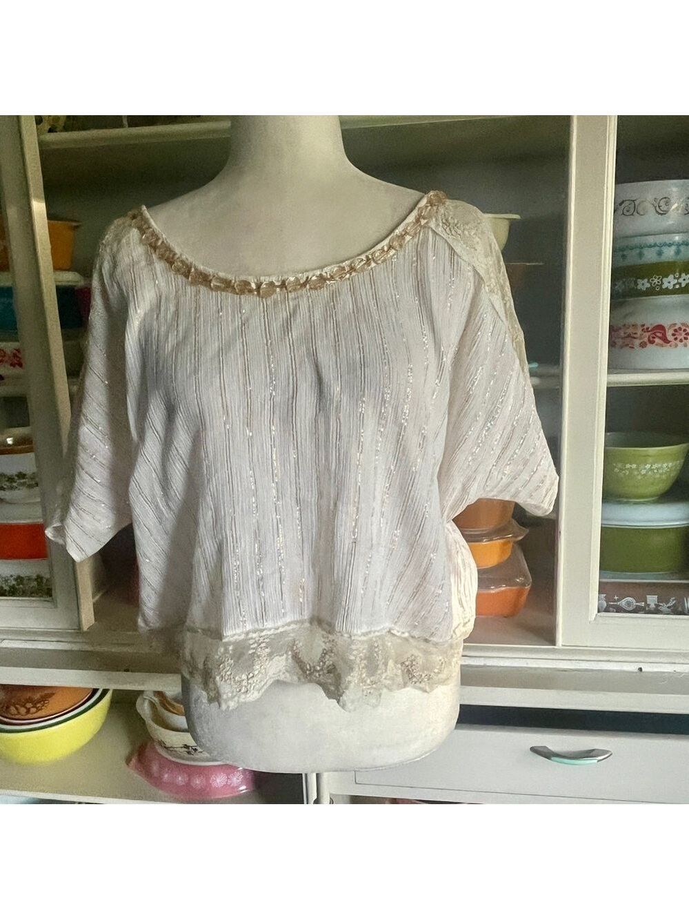 Free People Lace and Shine Top - Size Medium